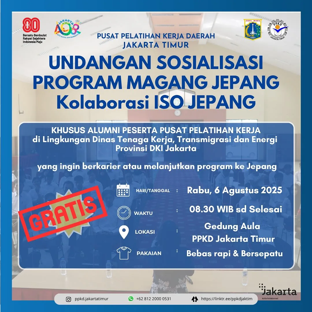 UNDANGAN SOSIALISASI PROGRAM MAGANG JEPANG – PPKD KABUPATEN SERANG